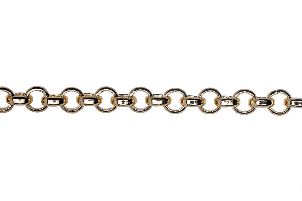 Rolo Belcher Chain Medium Size measures 3.5mm available in Multiple Finishes sold by the Foot - CH 350