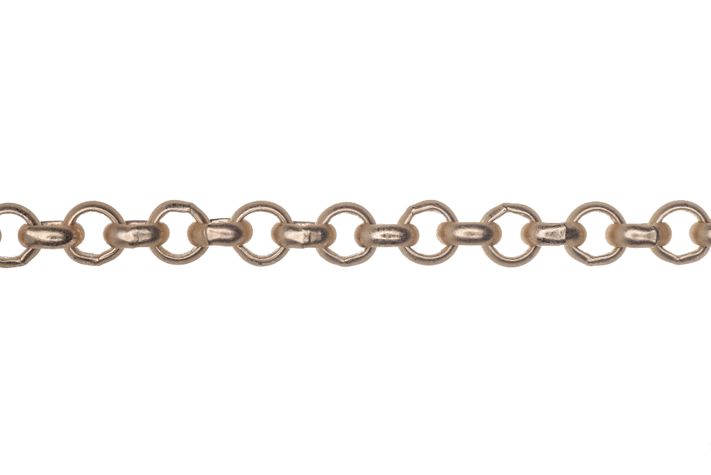 Rolo Belcher Chain Medium Size measures 3.5mm available in Multiple Finishes sold by the Foot - CH 350