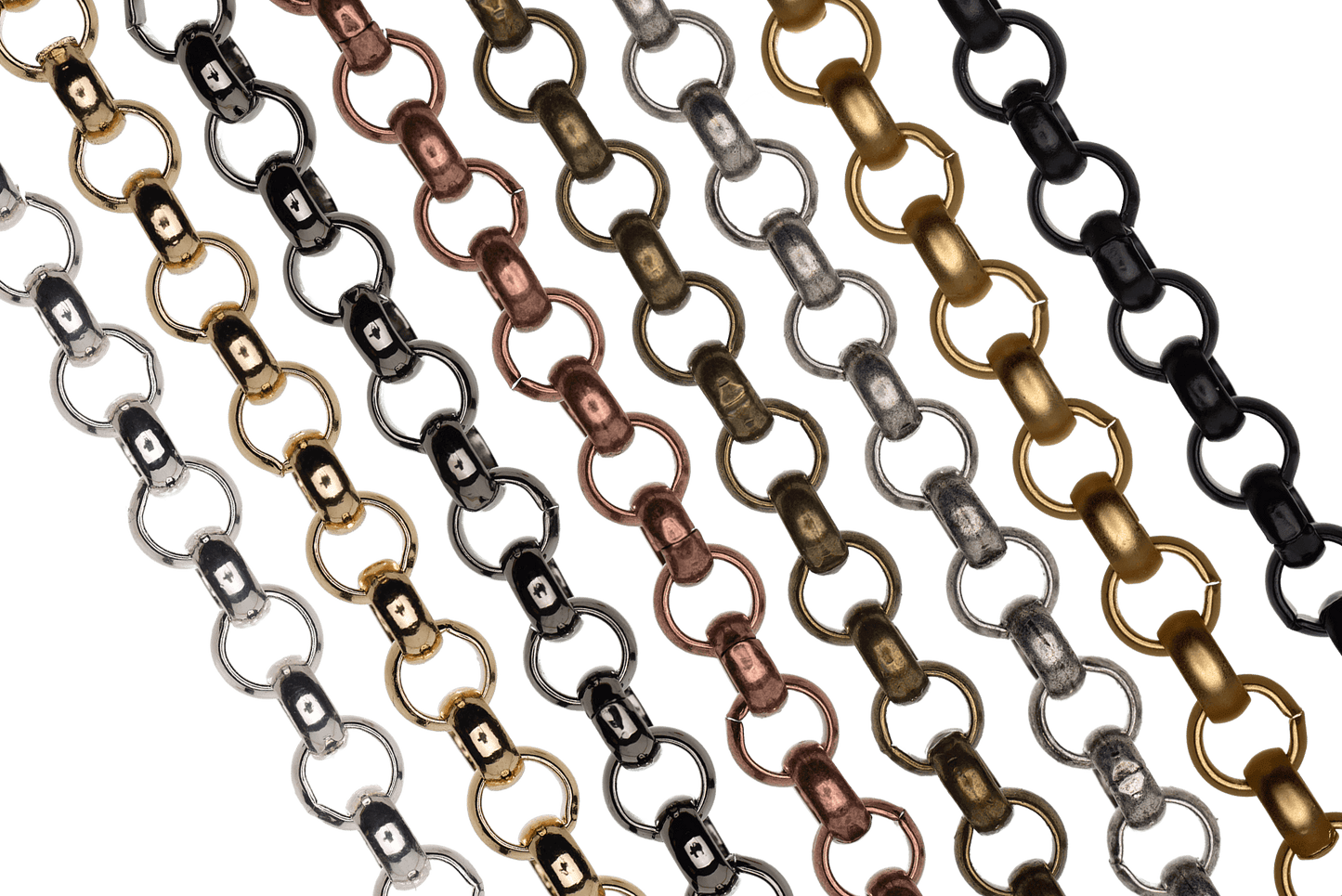 Rolo Belcher Chain - 7mm available in Multiple Colors sold by the Foot - CH 5