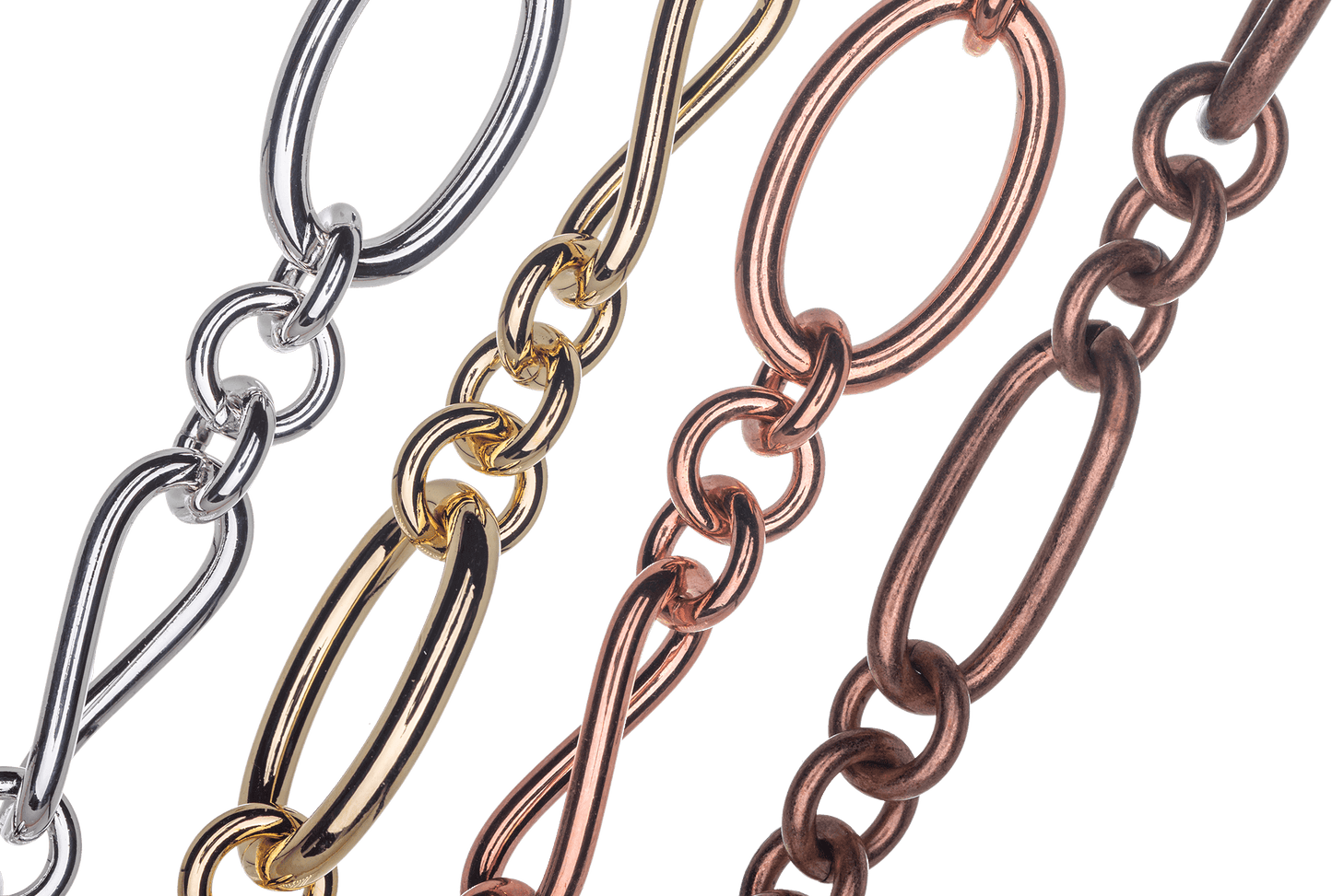 Large Oval Cable Chain with Twisted Link - 26mm x 16mm - Available in Multiple Colors - Sold by the Foot - CH 810