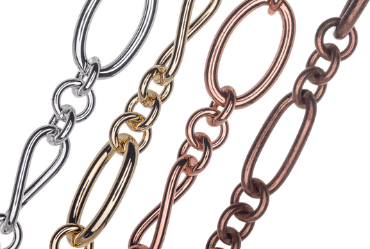 Large Oval Cable Chain with Twisted Link - 26mm x 16mm - Available in Multiple Colors - Sold by the Foot - CH 810