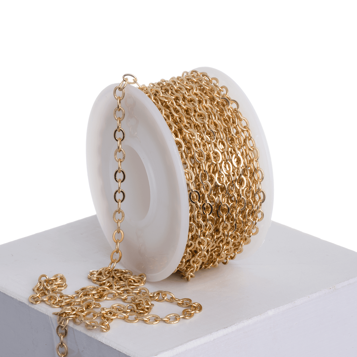 10m Spools of Various Chains for Jewelry-Making - Available in Silver and Gold - Hypoallergenic - Electro-plated - Made of Brass