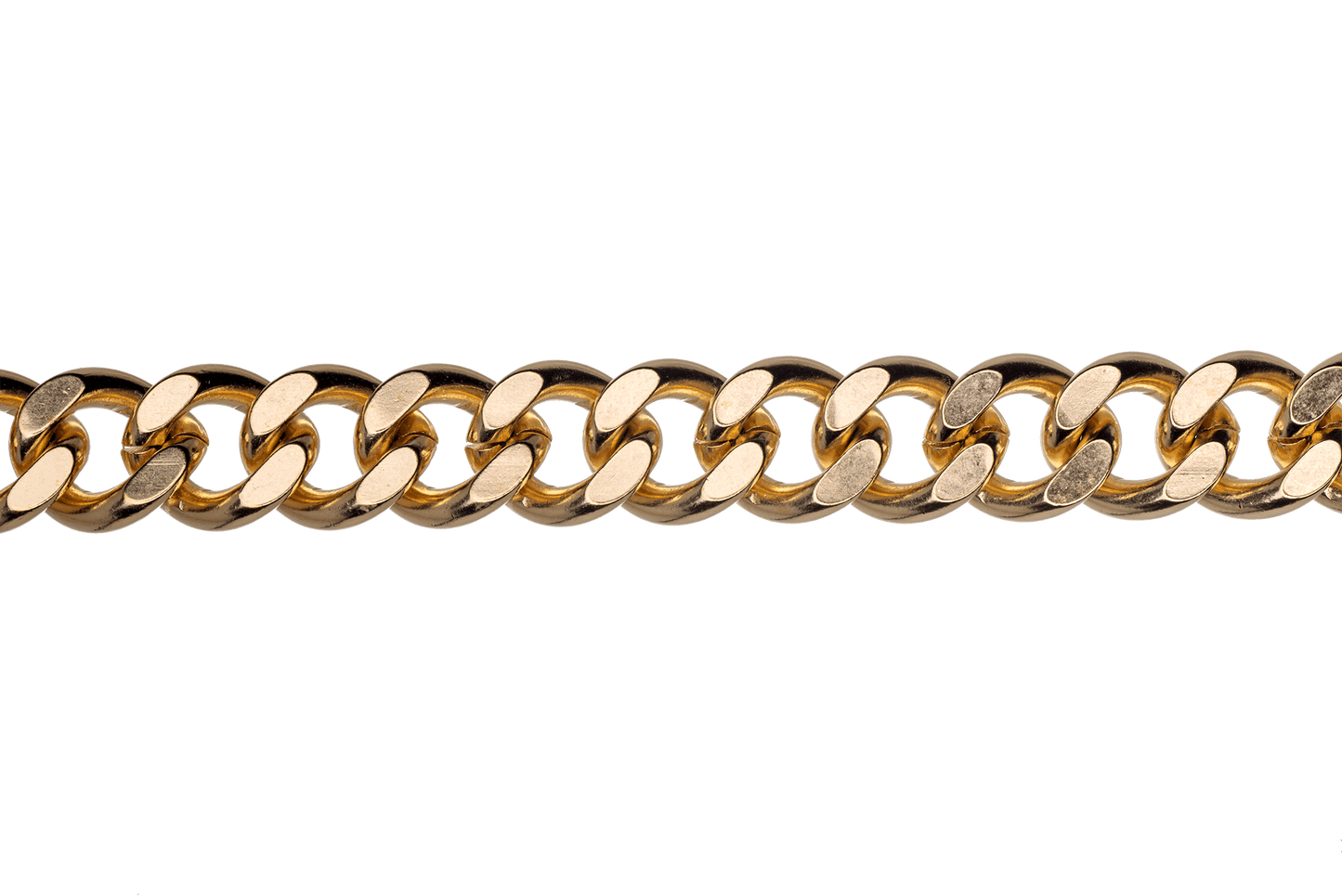 XL Cuban Link Curb Chain measures 12mm x 10mm available in Many Finishes sold by the Foot - CH 845