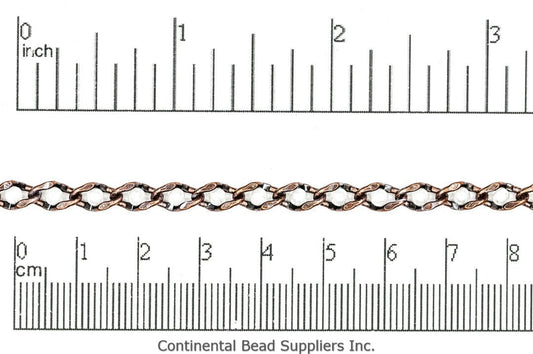 8mm x 5mm Twisted Oval Pearl Insert Link Chain - Made of Brass - Sold by the Foot - Ch-880