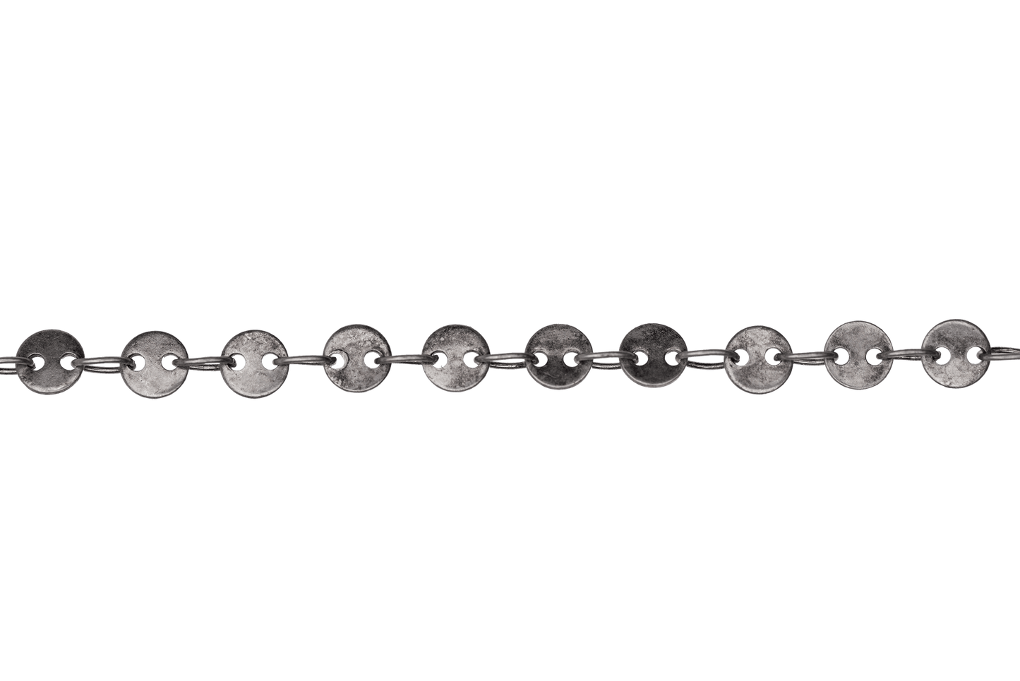 Round Disc Specialty Chain Medium Size measures 4mm available in Multiple Finishes sold by the Foot - CH 897
