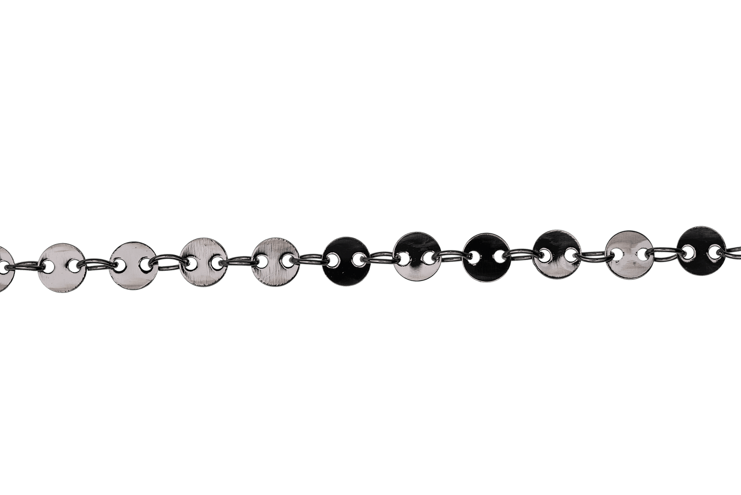 Round Disc Specialty Chain Medium Size measures 4mm available in Multiple Finishes sold by the Foot - CH 897