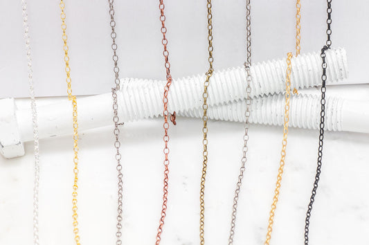 Rolo or Belcher Chain measures 2.5mm x 3.5mm sold by the Foot - CH 910