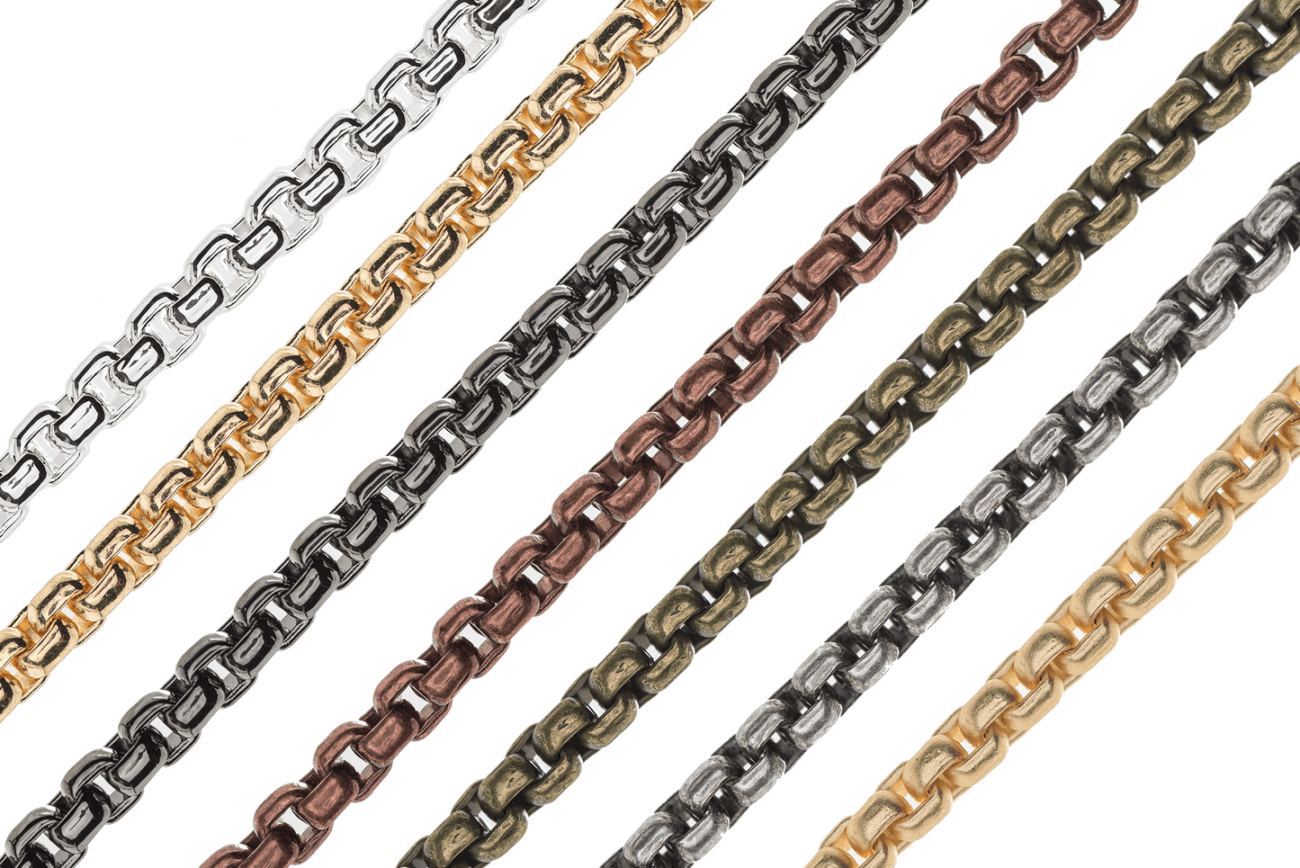 3mm Venetian Box Chain - Sold by the Foot - Multiple Finishes - CH 935
