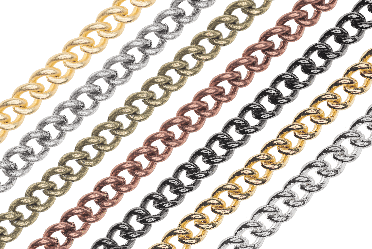 Curb Chain Medium Size - Measures 5.6mm - Available in Multiple Finishes - Sold by the Foot - CH 936