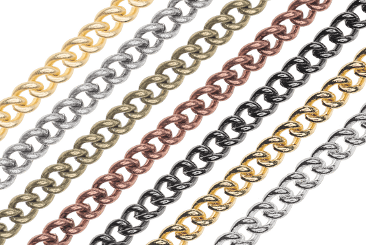 Curb Chain Medium Size - Measures 5.6mm - Available in Multiple Finishes - Sold by the Foot - CH 936