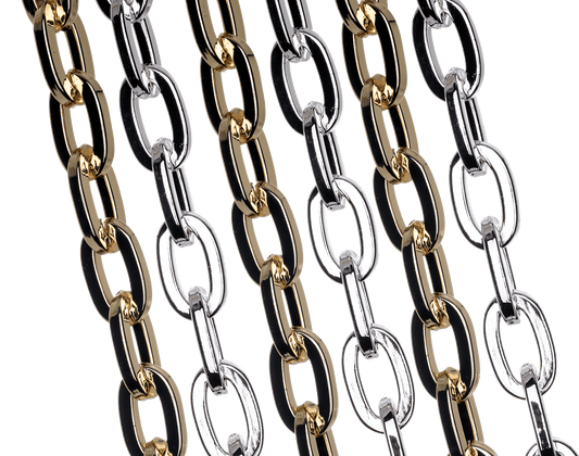 20mm x 12mm Aluminum Cable Chain - Sold by the Foot - Available in Silver & Gold - CH-938