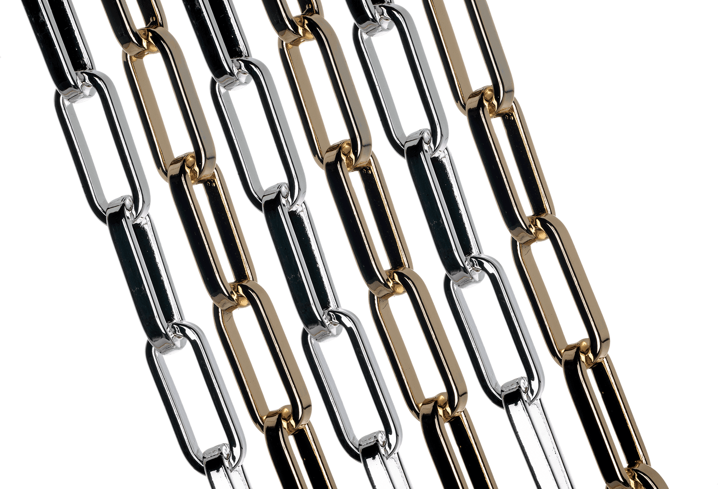 28mm x 10.7mm XL Paperclip Chain - Made of plated aluminum - Sold by the foot - Ch-940
