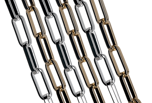 28mm x 10.7mm XL Paperclip Chain - Made of plated aluminum - Sold by the foot - Ch-940