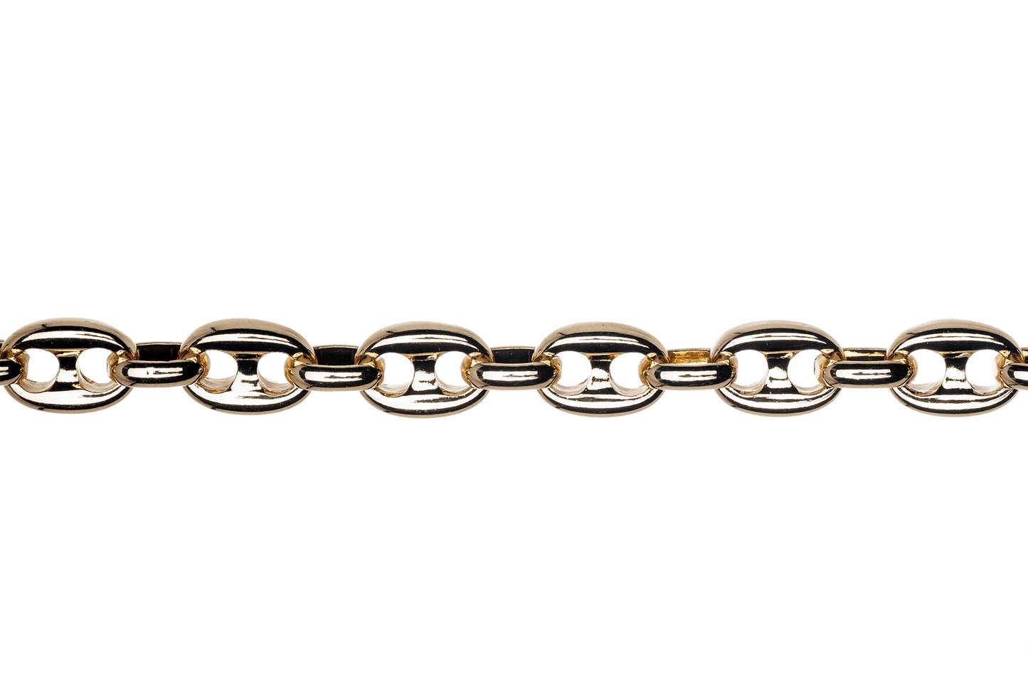 11mm x 8mm Pignose Mariner Chain - Made of plated brass and pewter - Sold by the foot - Ch-942