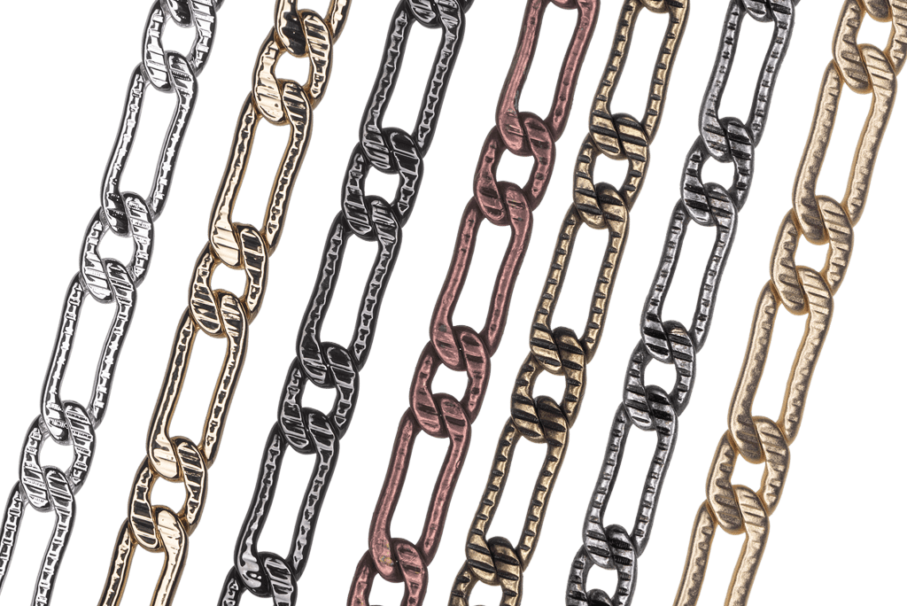 3.2mm Medium Textured Curb Chain - Made of plated brass - Sold by the foot - CH-943