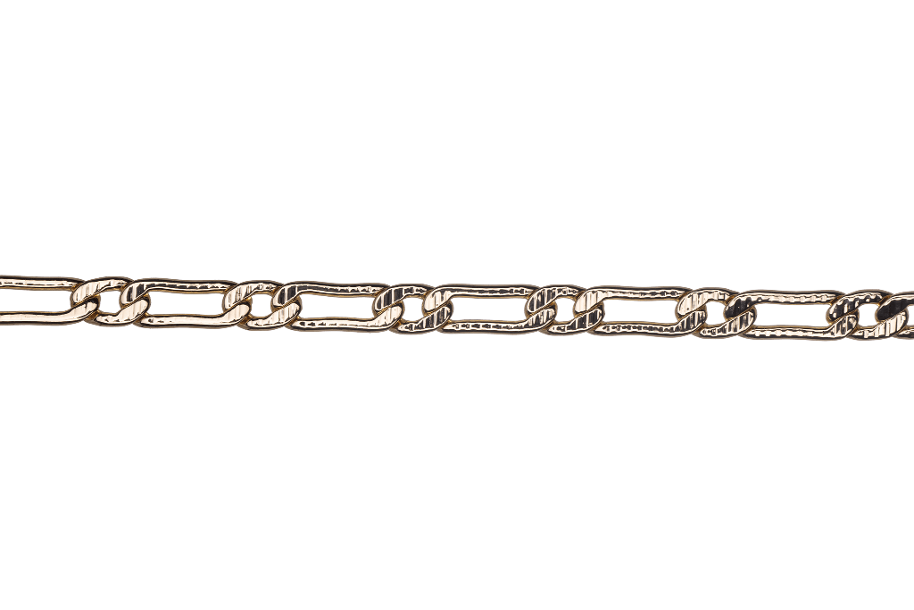 3.2mm Medium Textured Curb Chain - Made of plated brass - Sold by the foot - CH-943