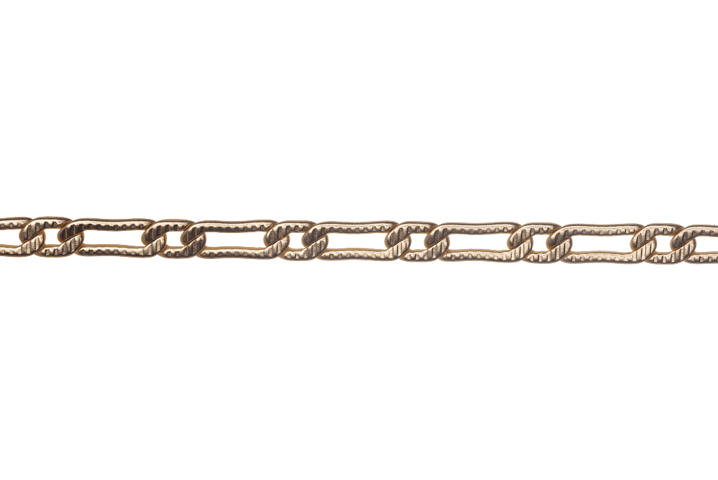 3.2mm Medium Textured Curb Chain - Made of plated brass - Sold by the foot - CH-943