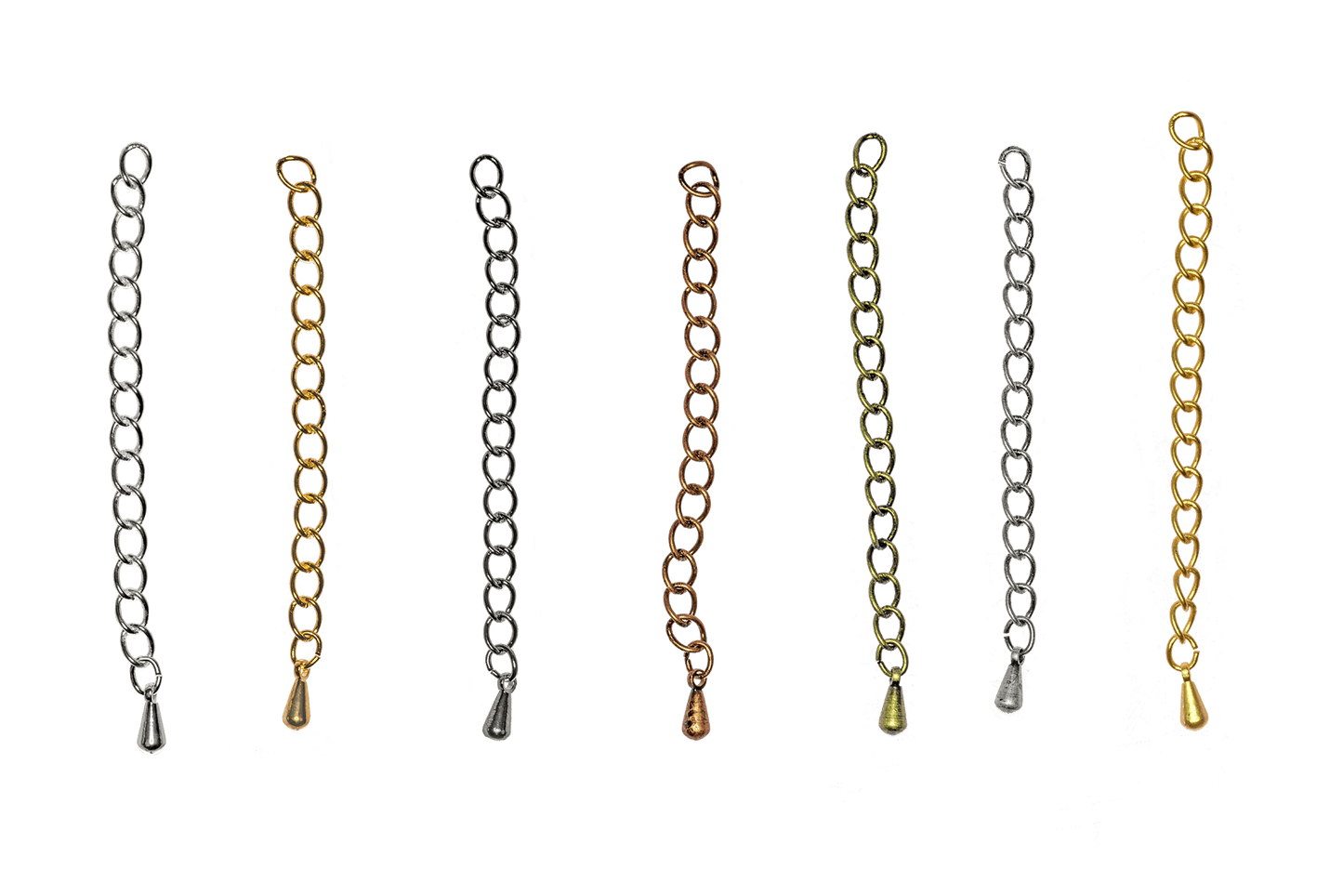 3mm Extender Curb Chain w/Pendant - Available in Multiple Colors - Sold Individually - CH-EXT2 2''