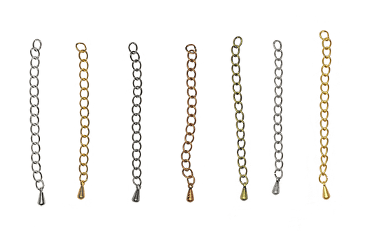 3mm Extender Curb Chain w/Pendant - Available in Multiple Colors - Sold Individually - CH-EXT2 2''
