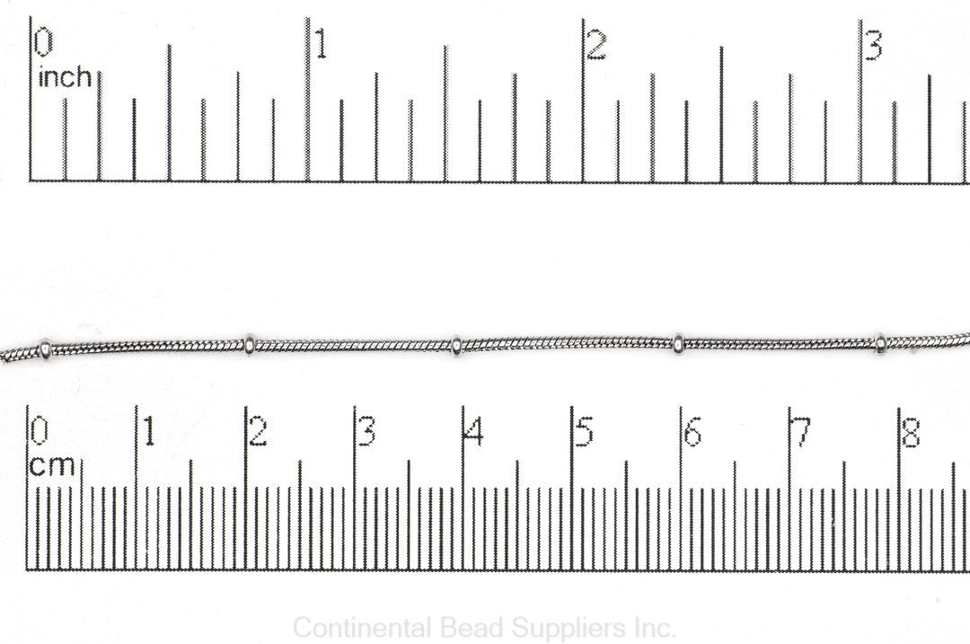 1.2mm Stainless Steel Satellite Snake Chain with Ball sold by the Foot - CH 141SS