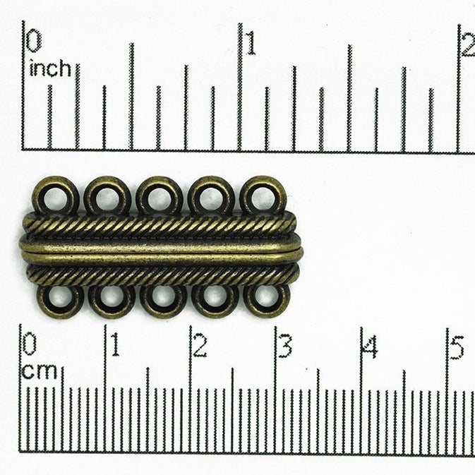32mm x 17mm Magnetic 5 loop Clasp Sold by the Piece - CL/MC9