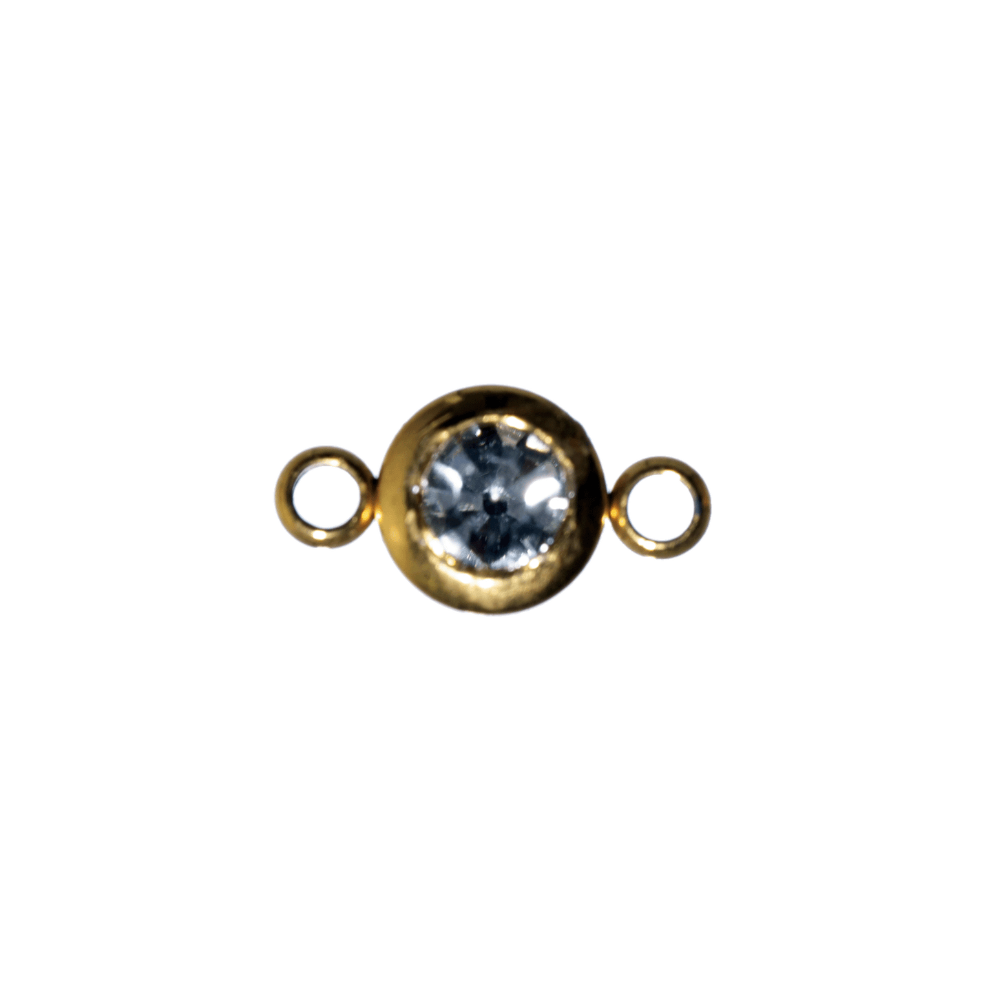 Permanent Jewelry Gold Connectors with CZ Crystals - 6mm - Available in Silver & Gold - Sold Individually - CONN6SS
