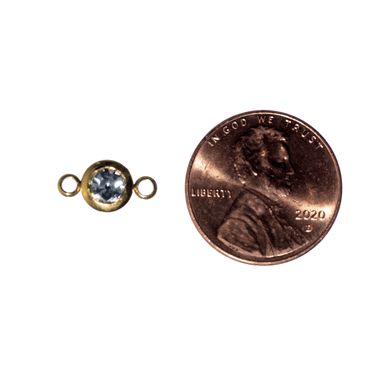 Permanent Jewelry Gold Connectors with CZ Crystals - 6mm - Available in Silver & Gold - Sold Individually - CONN6SS