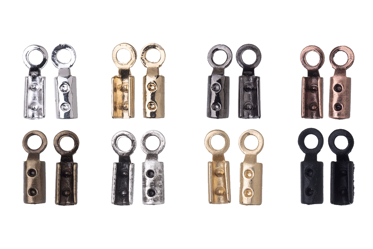 Fold Over Cord or Chain End - Fits 1mm Chain or Cord - Sold in packages of 24 - CRL 1.