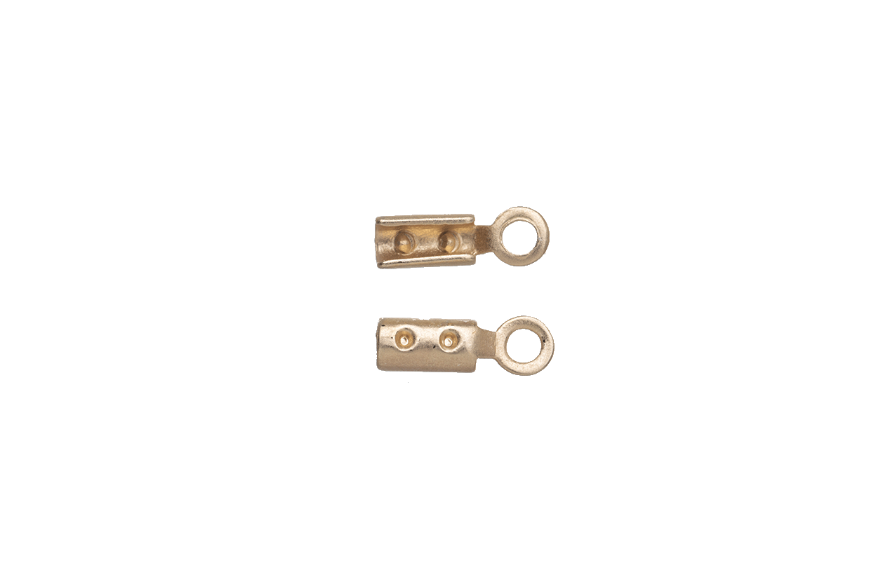 Fold Over Cord or Chain End - Fits 1mm Chain or Cord - Sold in packages of 24 - CRL 1.