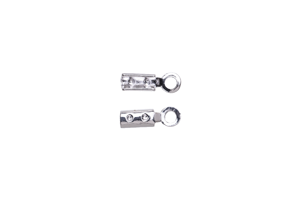 Fold Over Cord or Chain End - Fits 1mm Chain or Cord - Sold in packages of 24 - CRL 1.