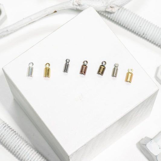 Cord End Fold-Over 2.5mm for Cord or Chain Multiple Colors - Per Dozen