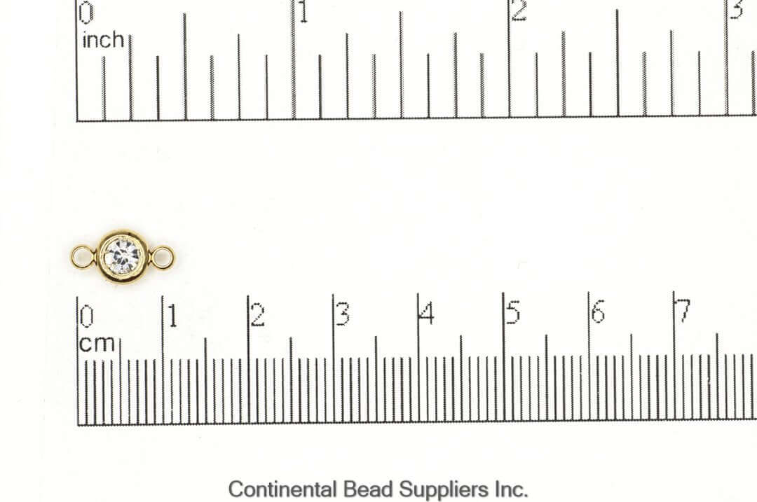 Permanent Jewelry Gold Connectors with CZ Crystals - 6mm - Available in Silver & Gold - Sold Individually - CONN6SS