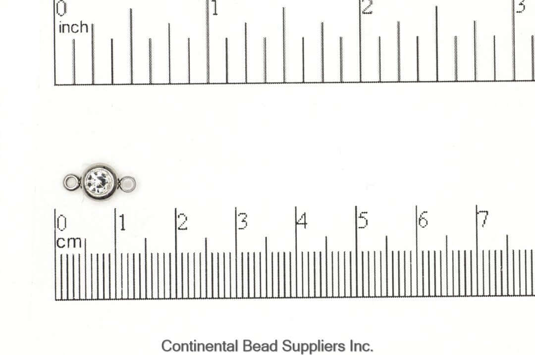 Permanent Jewelry Gold Connectors with CZ Crystals - 6mm - Available in Silver & Gold - Sold Individually - CONN6SS