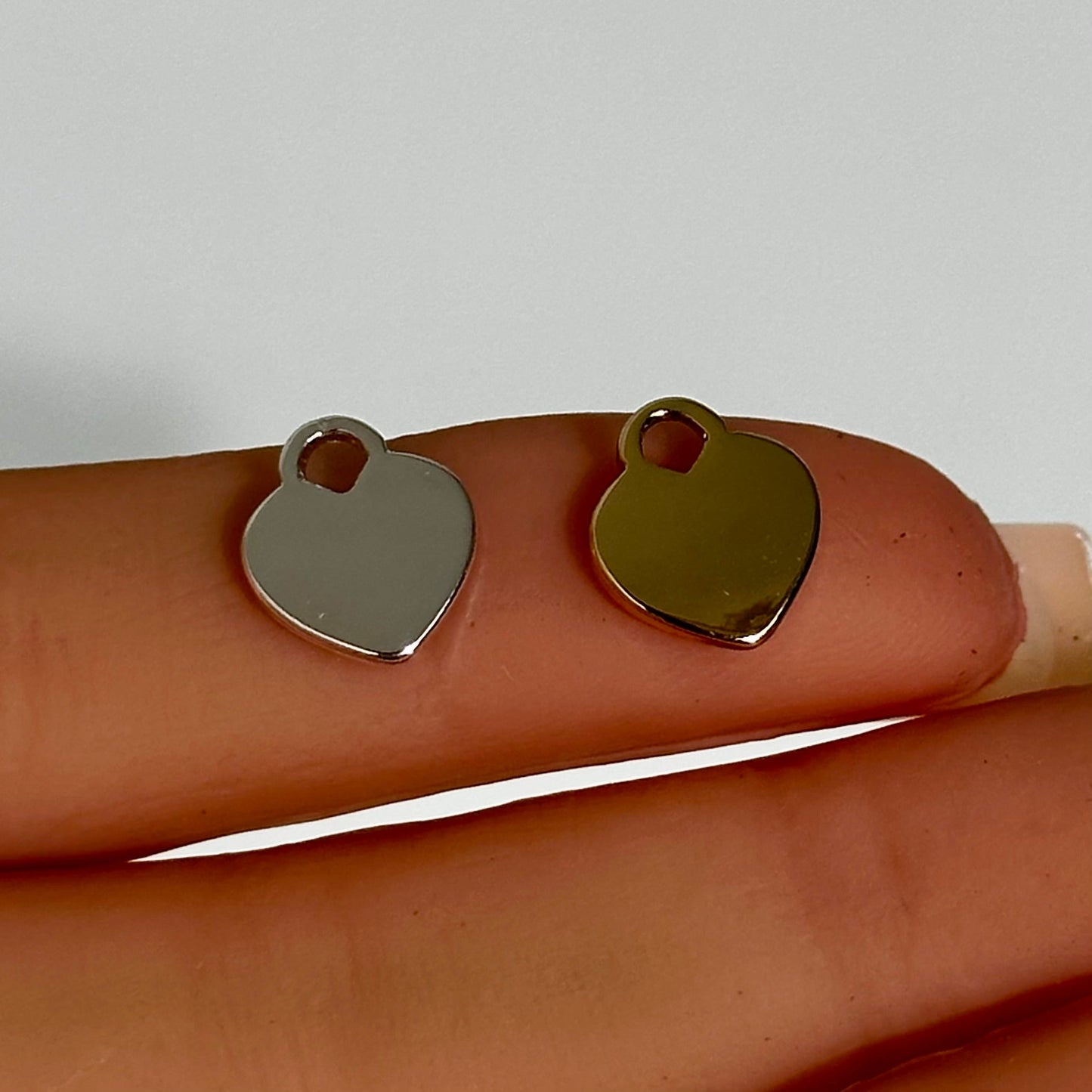 Heart Charm Small 9mm x 11mm - Nickel-Free Silver & Gold - Per Piece