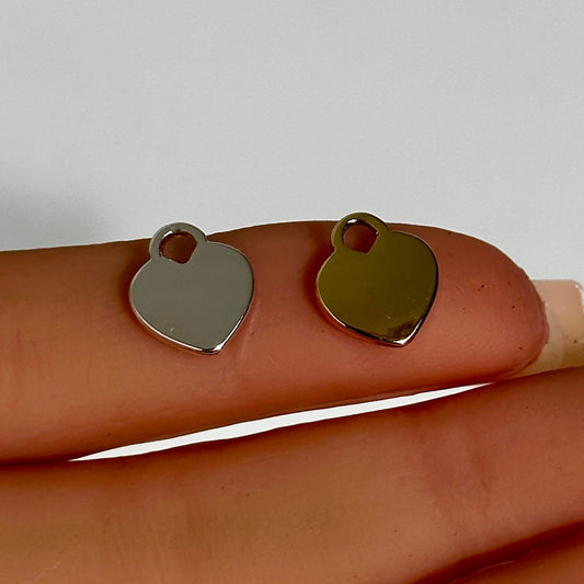 Heart Charm Small 9mm x 11mm - Nickel-Free Silver & Gold - Per Piece