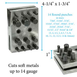 Square Frame Metal Disc Cutter 14 Round Discs