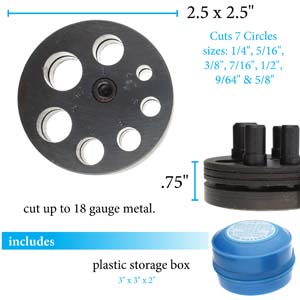 Round Frame Disc Metal Cutter Set Of 7 Punches 1/4"-5/8"