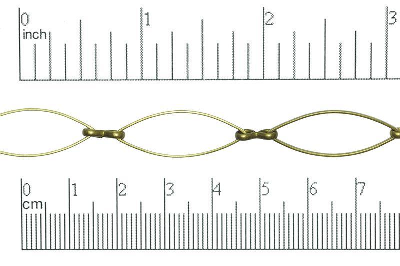 27mm x 8.7mm Oval Eye Link Chain - Made of Brass - Sold by the Foot - Ch-319