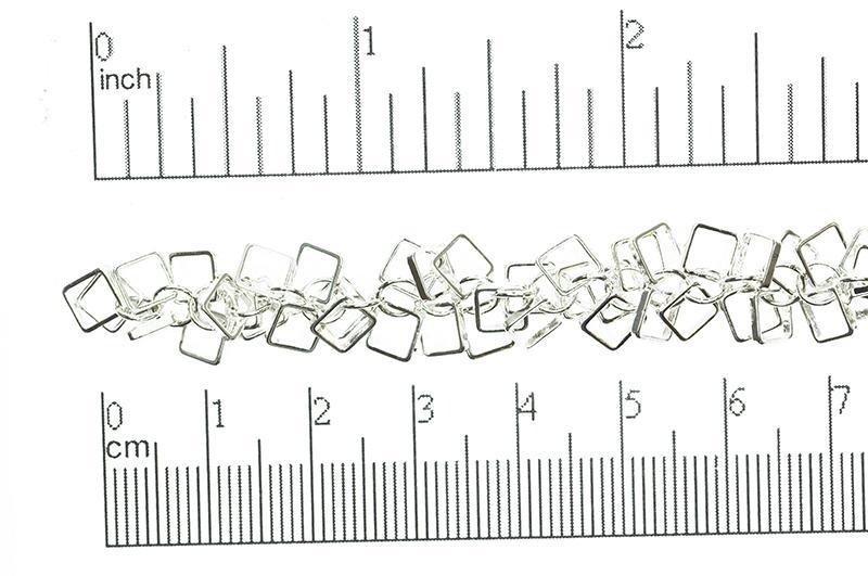 5.1mm Dangle Square Chain - Made of Brass - Sold by the Foot - Ch-801