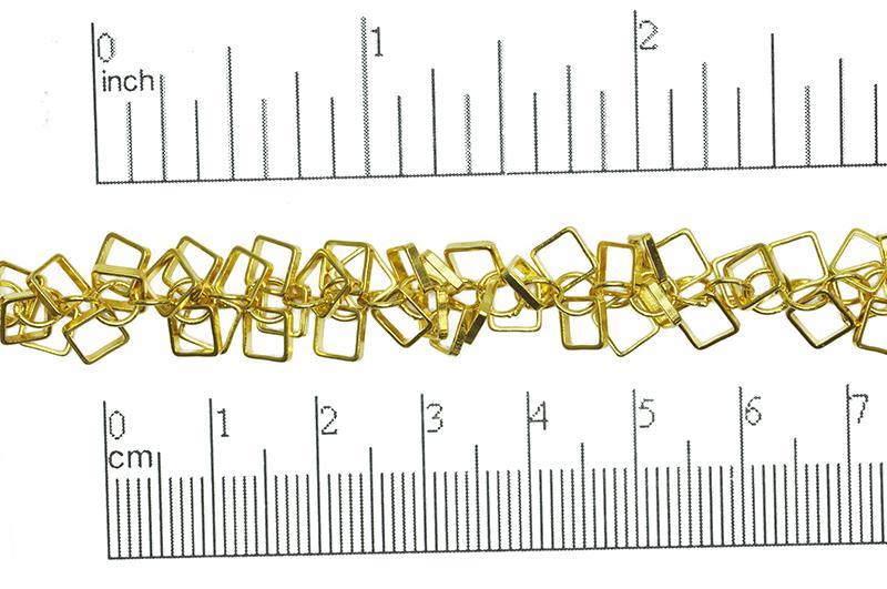 5.1mm Dangle Square Chain - Made of Brass - Sold by the Foot - Ch-801