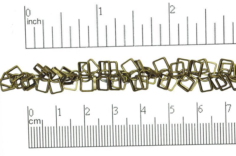 5.1mm Dangle Square Chain - Made of Brass - Sold by the Foot - Ch-801