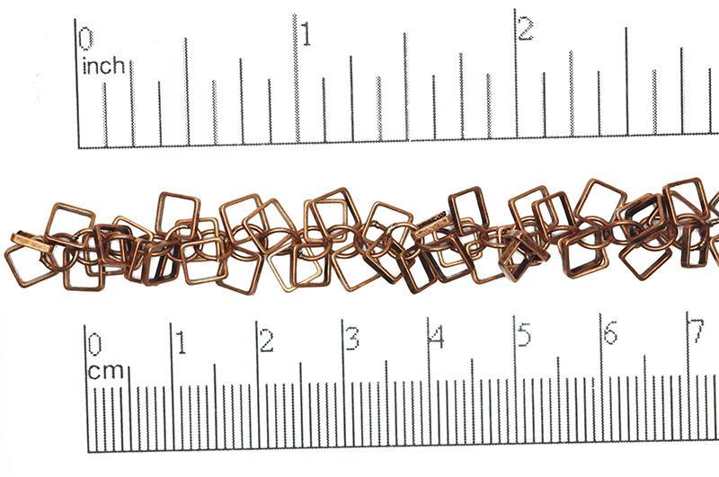 5.1mm Dangle Square Chain - Made of Brass - Sold by the Foot - Ch-801