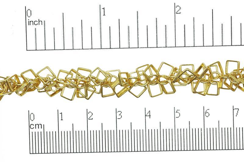 5.1mm Dangle Square Chain - Made of Brass - Sold by the Foot - Ch-801