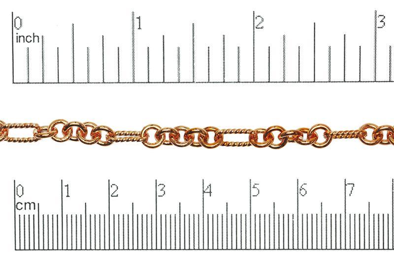 9mm x 5mm Rectangle Rope Cable Chain - Made of plated brass - Sold by the foot - Ch-803