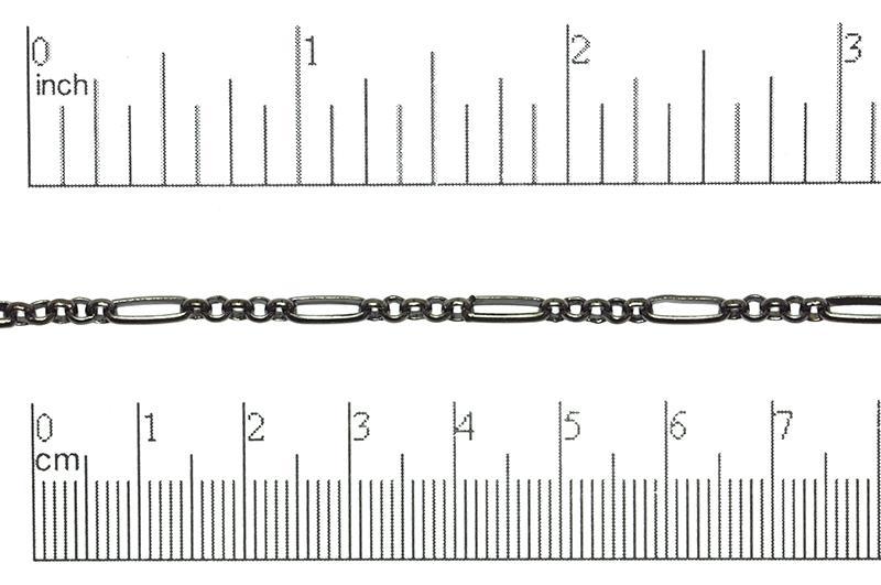 Figaro Chain  8.5mm x 3.1mm available in Multiple Colors sold by the Foot - CH 804