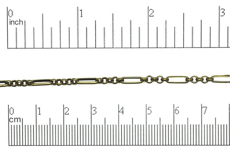 Figaro Chain  8.5mm x 3.1mm available in Multiple Colors sold by the Foot - CH 804