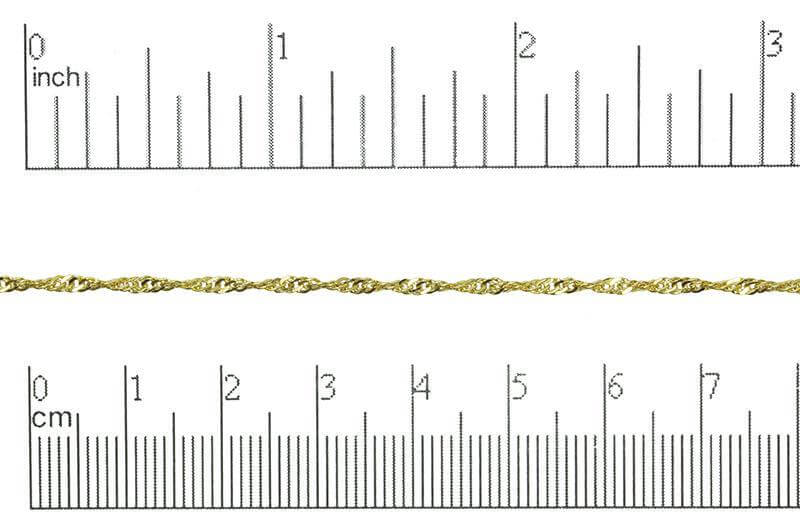 Singapore Curb Chain - 1.5mm available in Multiple Colors sold by the Foot - CH 805