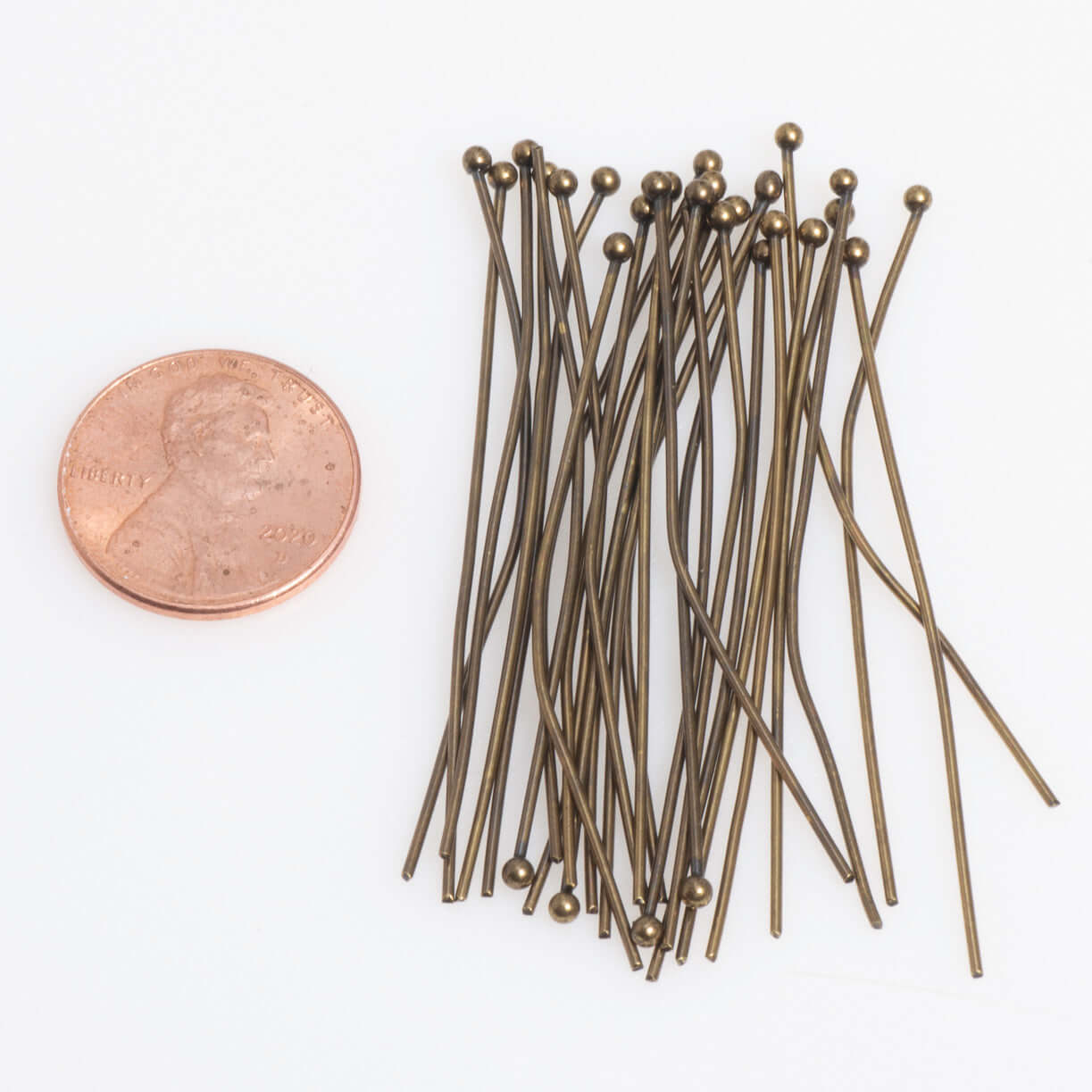 2 Inch Head Pin with 2mm Ball made from Brass available in Multiple Finishes sold Individually -  H/P2mm