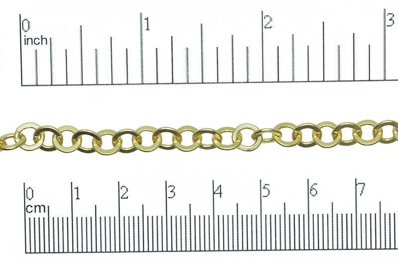 6.4mm Smooth Flat Link Cable Chain Sold by The Foot - CH 871