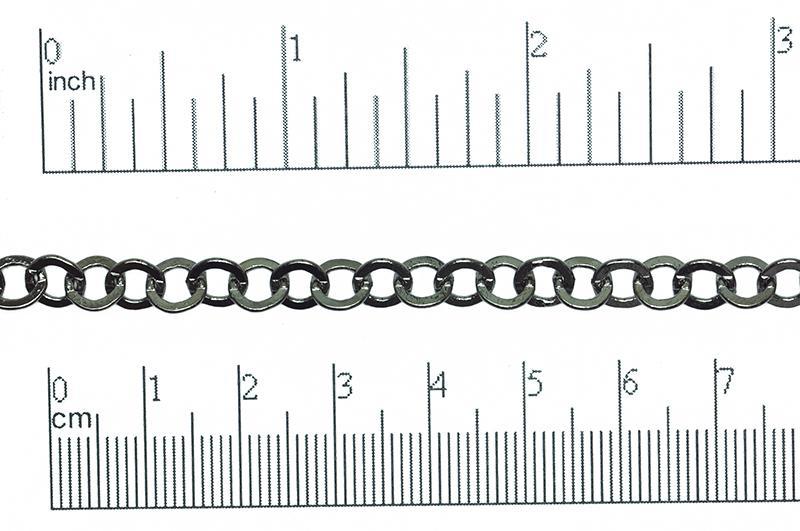 6.4mm Smooth Flat Link Cable Chain Sold by The Foot - CH 871